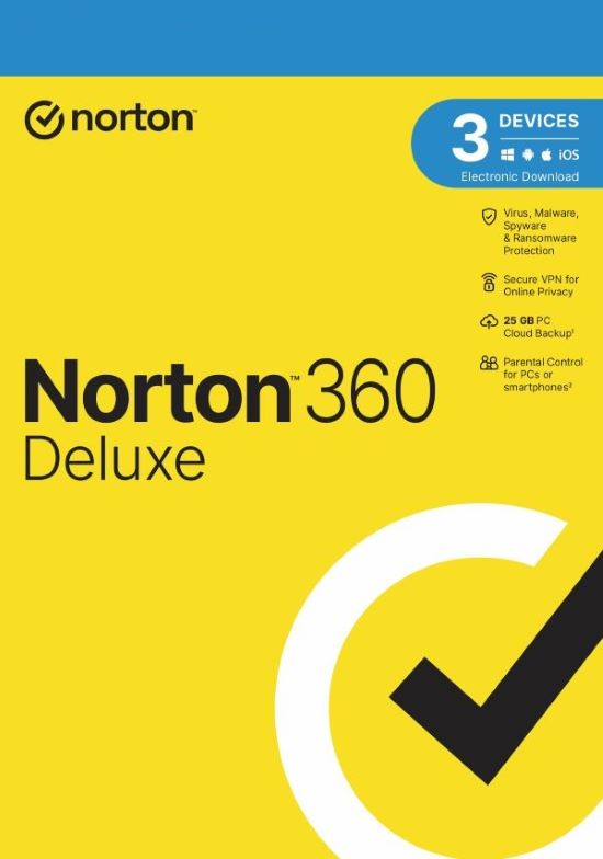 Κλειδί Norton 360 Deluxe EU (6 μήνες / 3 συσκευές) + 25 GB Cloud Storage