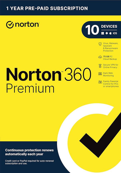 Norton 360 Premium 2024 EU Key (1 έτος / 10 συσκευές)