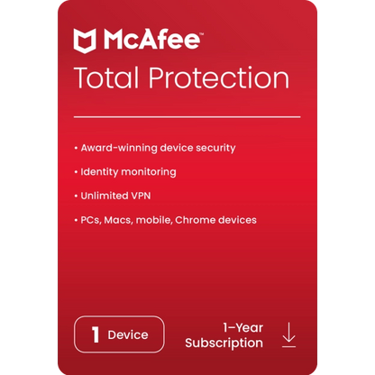 McAfee Total Protection 2024 Key (1 έτος / 1 συσκευή)