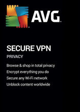 AVG Secure VPN Key (1 έτος / Απεριόριστοι υπολογιστές) CD Key