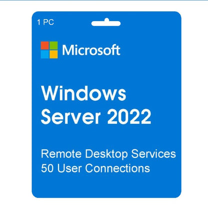 Windows Server 2022 Υπηρεσίες απομακρυσμένης επιφάνειας εργασίας 50 χρηστών CAL CD Key